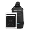 Men's Multifunction Nylon Backpack Crossbody Shoulder Bag with USB Charging Port