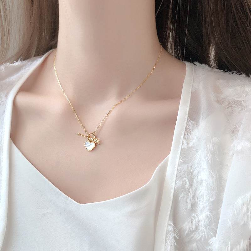 Romantic Heart Necklace Copper Zircon Pendant Necklace for women