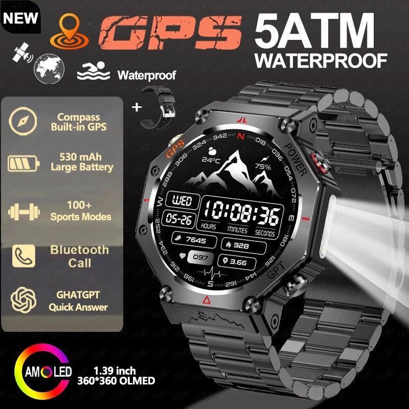 KC91 Smart Watch with Flashlight, Heart Rate, NFC and Bluetooth Calling