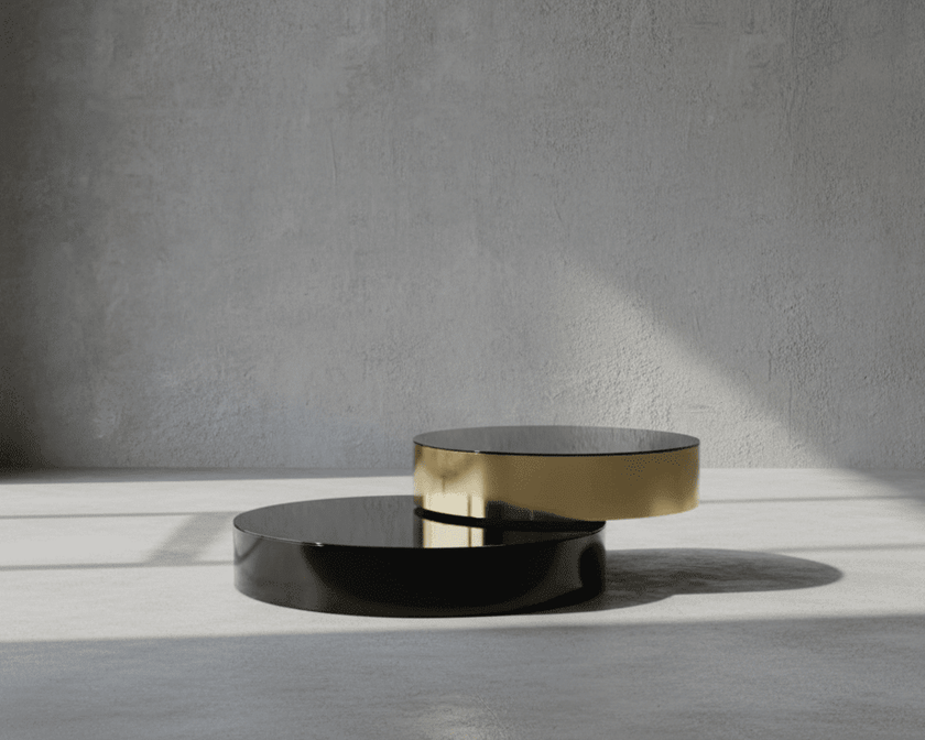 Eclipse Gold and Black Layered Coffee Table