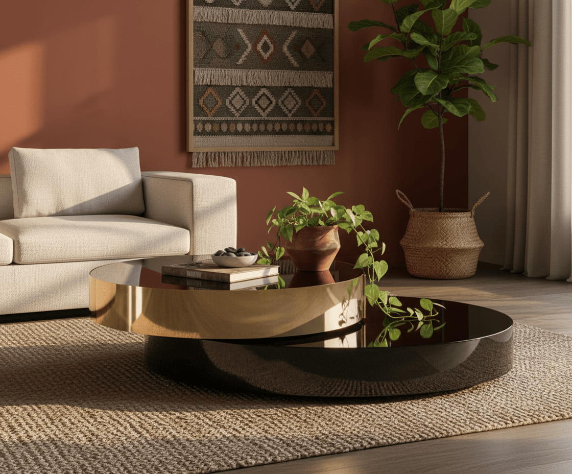 Eclipse Gold and Black Layered Coffee Table