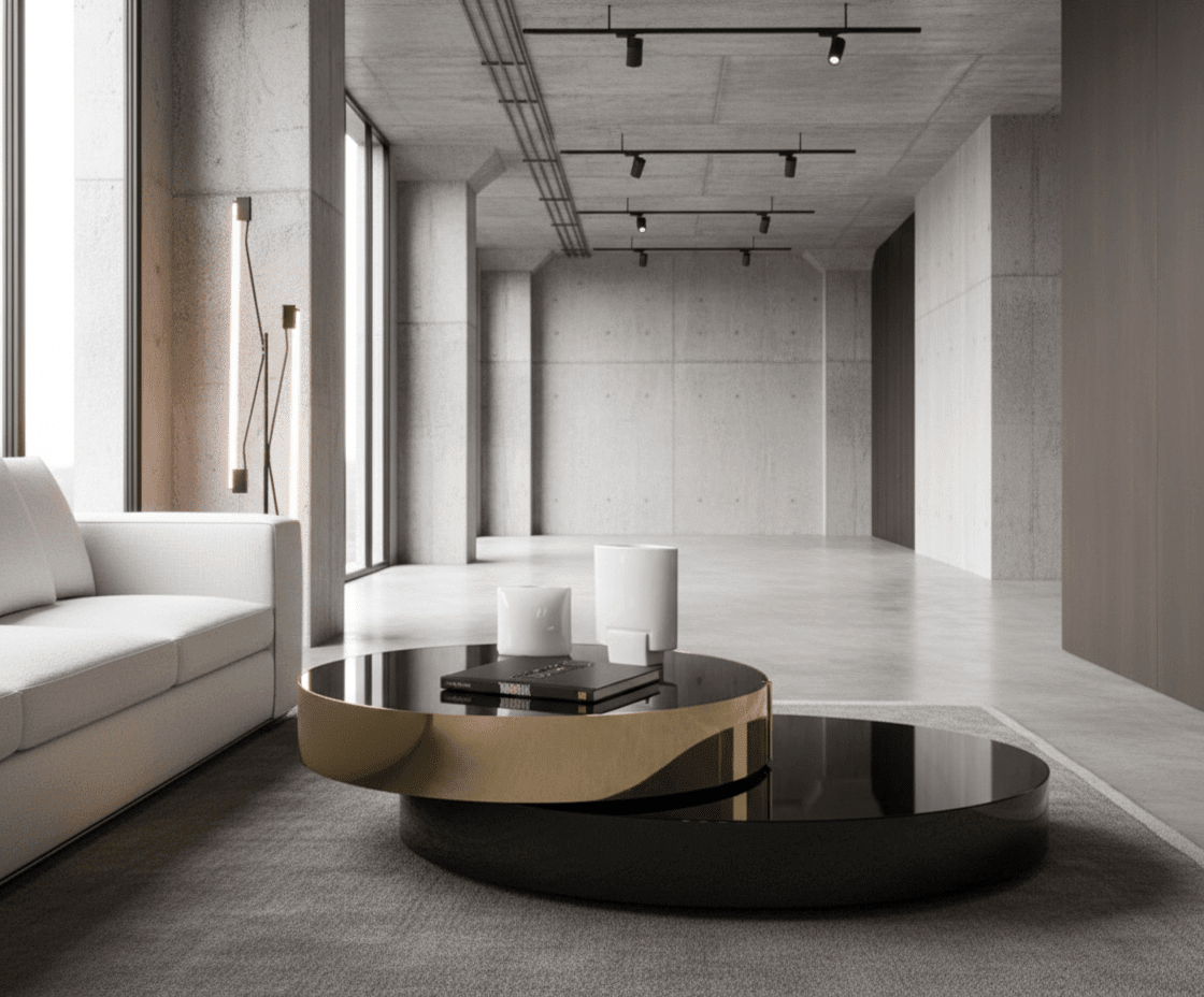 Eclipse Gold and Black Layered Coffee Table