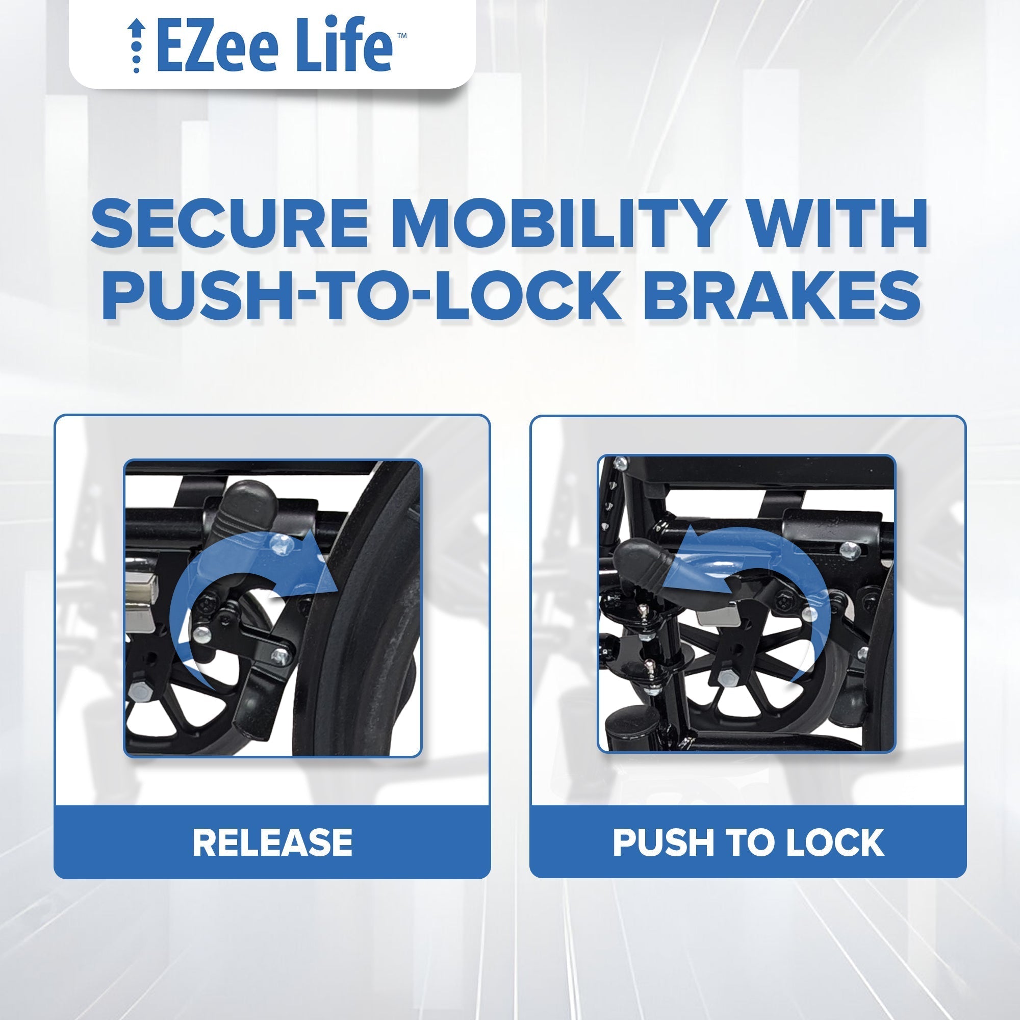 Economy Wheelchair 16″ or 18″ CH1090 | EZee Life Steel Frame | Buy in Canada