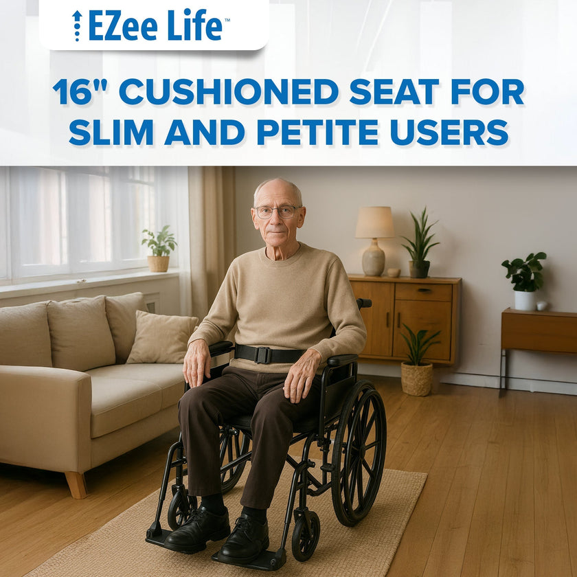Economy Wheelchair 16″ or 18″ CH1090 | EZee Life Steel Frame | Buy in Canada