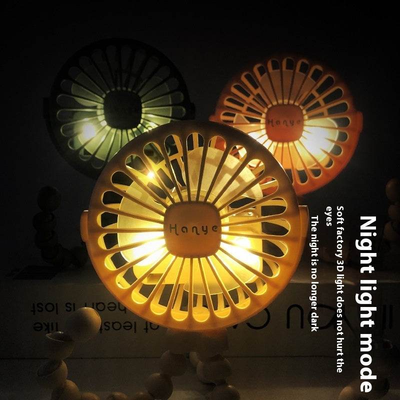 USB Powered summer heat Handheld fan with stand and Night light