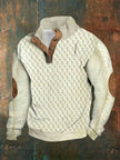 Half Button Up Sweater – Loose Fit Polyester Pullover for All Sizes