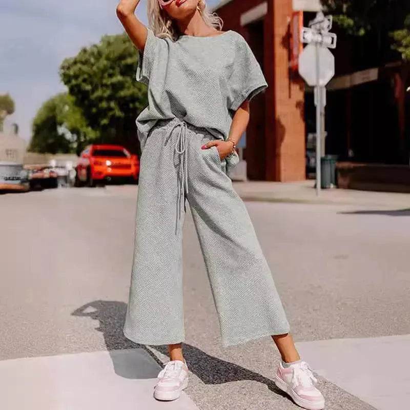 Coord fashion spring and summer 2 piece pant set women