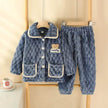 Children Thick Winter Fleece Pajamas set boys girls kids