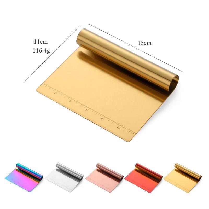 Stainless Steel Scraping Panel With Scale Baking Tool Dough Cutting Board Scraping Powder Board Tagliolini Cutter