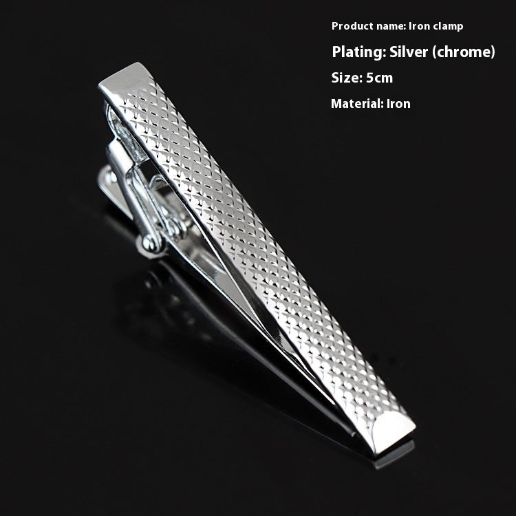 Men's Silver Electroplated Tie Clip – 25 Line Pattern Styles, 5cm Flat Head Business Tie Bar | Canada & USA