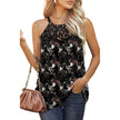 Women's Sleeveless Lace Cotton Top – Loose Fit Halter Neck Summer Blouse in 7 Colours