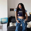 Blue Denim Pant Baggy Boyfriend Cargo Jeans for Women
