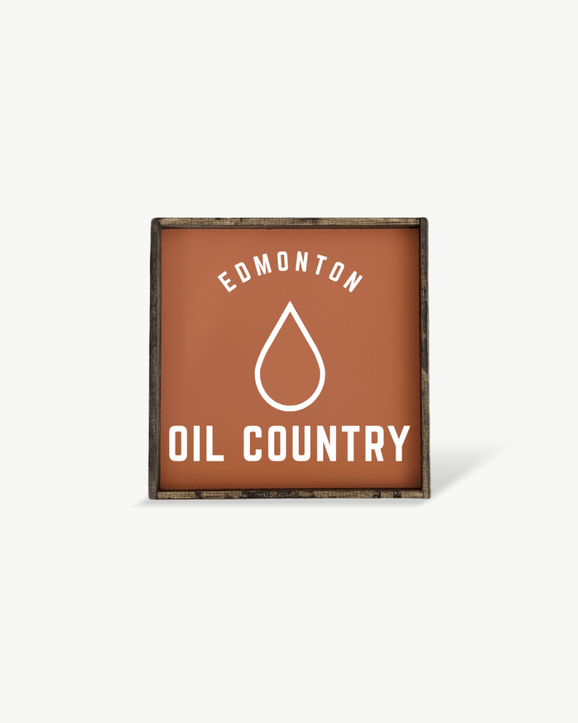 Edmonton Oil Country Wood Sign – Edmonton Hockey-Inspired Wall Art