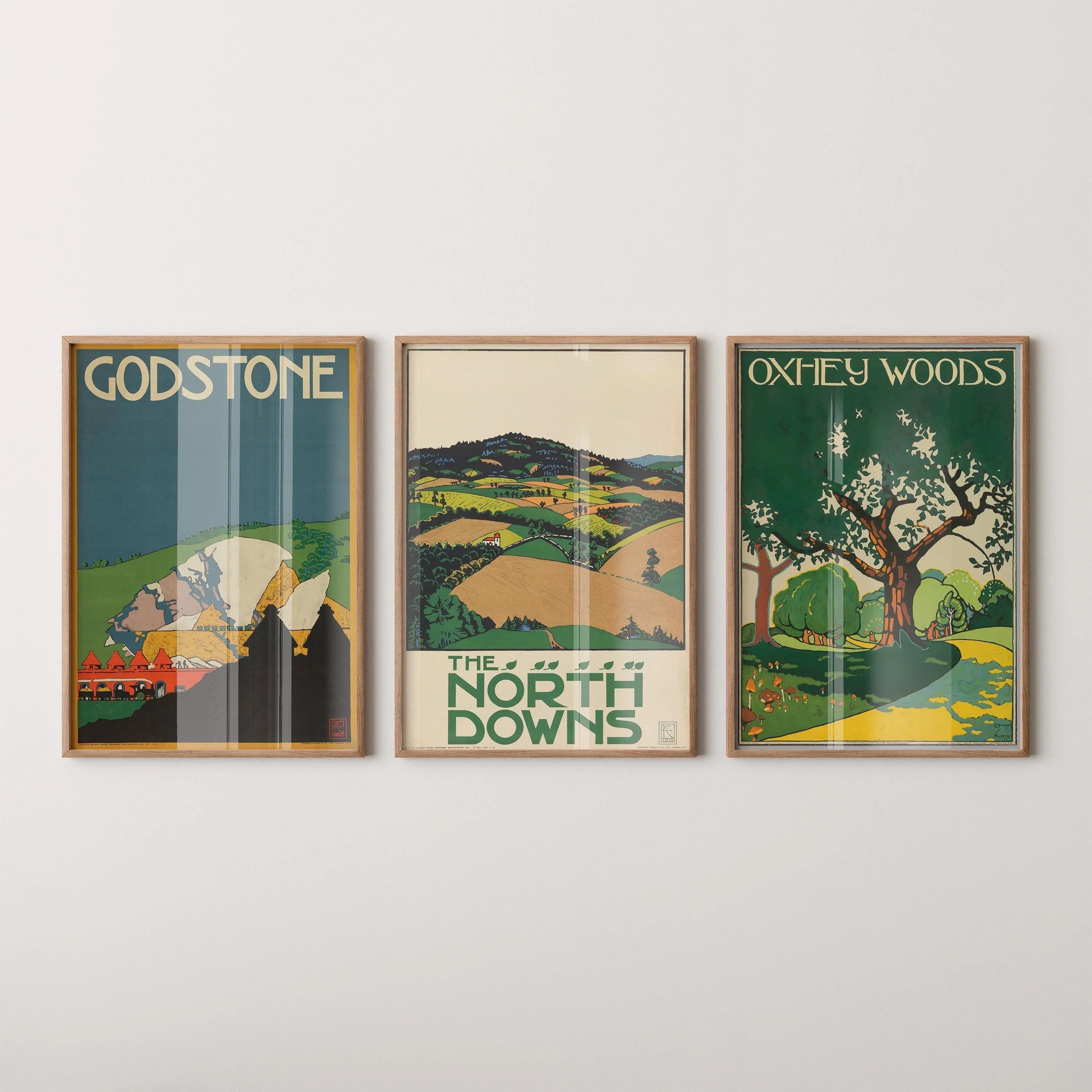 Edward McKnight Kauffer - STATEMENT TRIO London Underground | Vintage Poster Art (Available Frame or unframed)