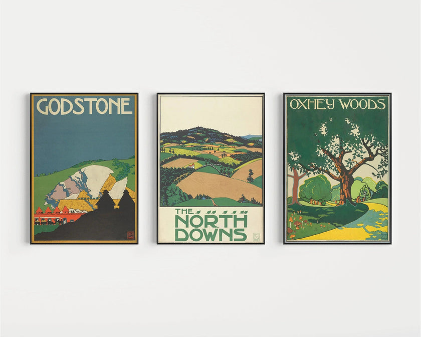 Edward McKnight Kauffer - STATEMENT TRIO London Underground | Vintage Poster Art (Available Frame or unframed)
