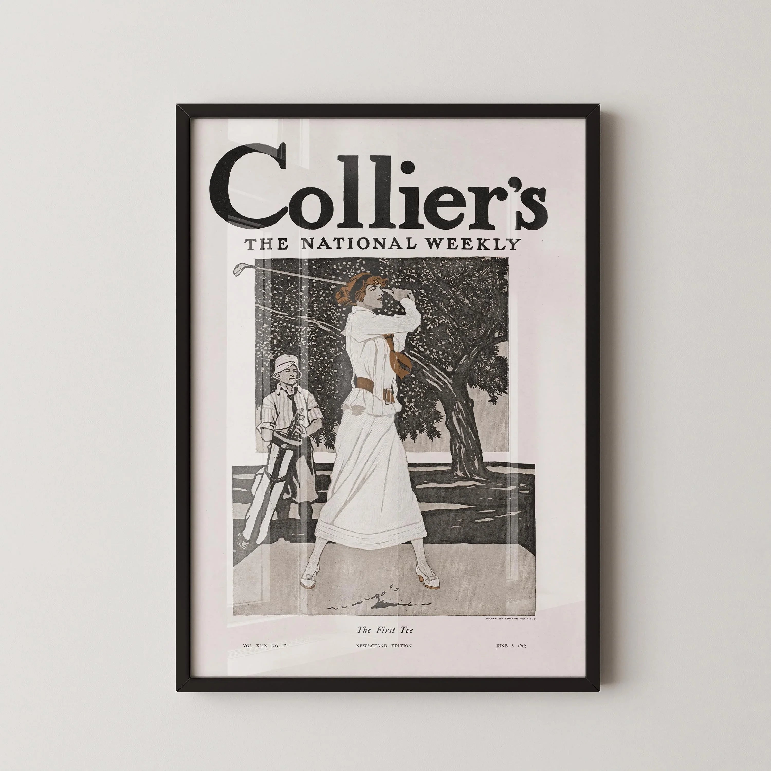 Edward Penfield: Badass Lady Golfer Vintage Magazine Cover Art Print