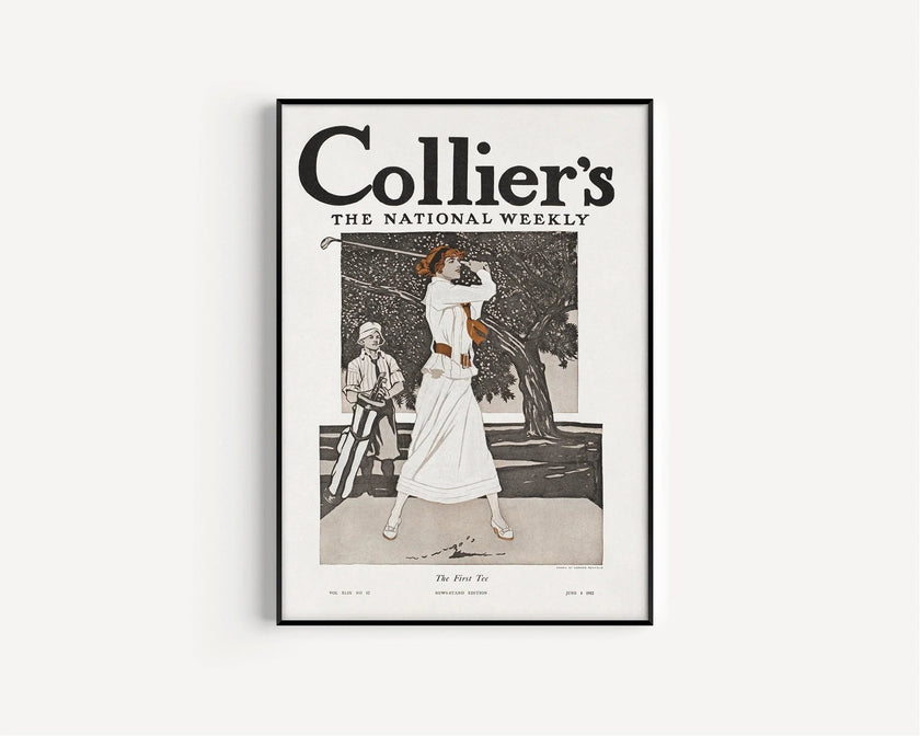 Edward Penfield: Badass Lady Golfer Vintage Magazine Cover Art Print