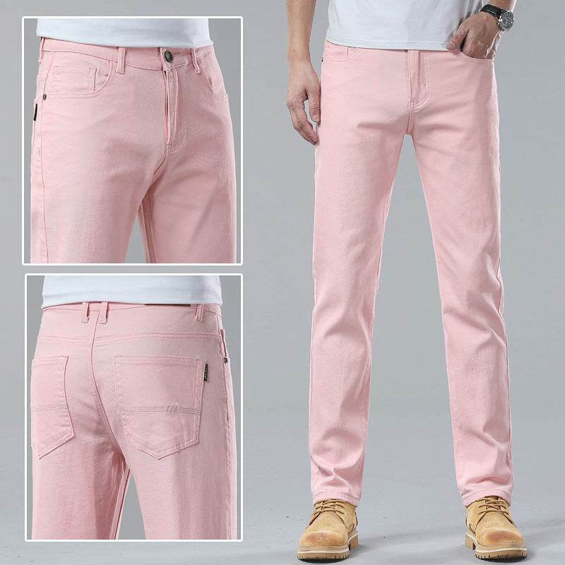 Men Fashion Brands Stretch Slim Fit Skinny Denim Pants jeans Trouser