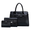 Crocodile Pattern New Fashion 3 in 1 cooperate Work leather Handbag