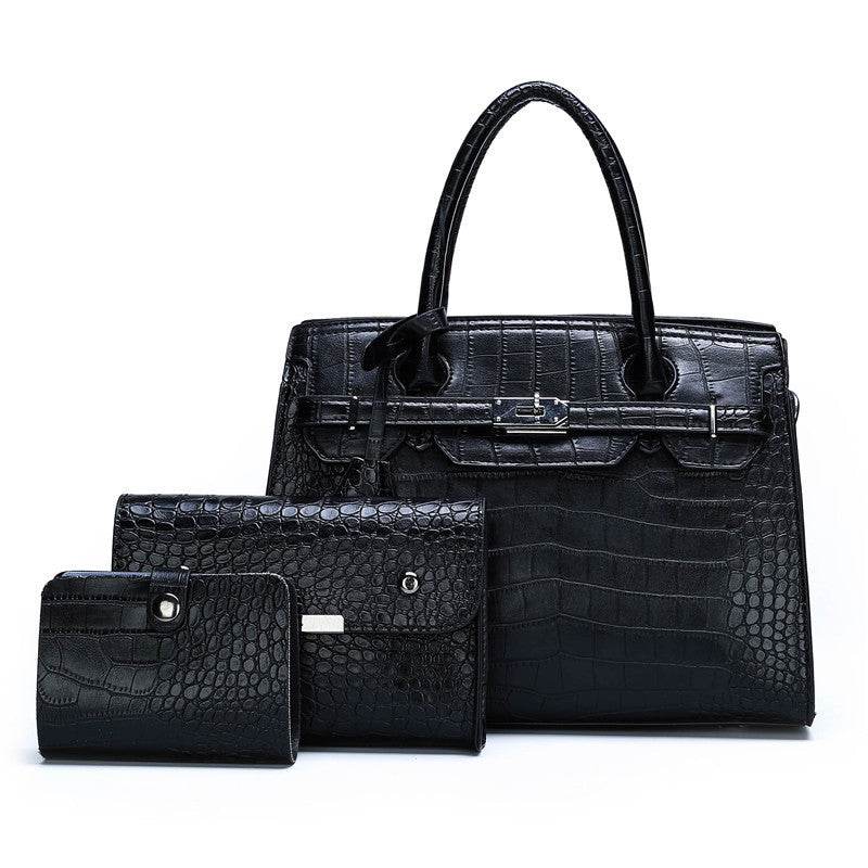Crocodile Pattern New Fashion 3 in 1 cooperate Work leather Handbag