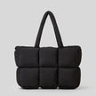 Soft Down Quilted Puffer Tote Handbag for Women – Cotton-Filled | White & Black