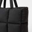 Soft Down Quilted Puffer Tote Handbag for Women – Cotton-Filled | White & Black