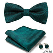 Men's Jacquard Bow Tie Set – Bow Tie, Pocket Square & Cufflinks | 36 Colors | Canada & USA