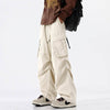 Overalls Men's Retro Trendy Pleated Straight-leg Baggy Cargo Pant Trousers Casual