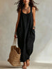 Elegant Casual Long Slip Dress With Pockets