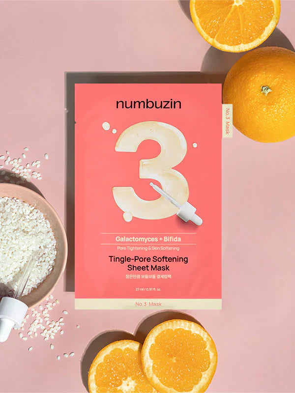 numbuzin No.3 Tingle-Pore Softening Sheet Mask 27ml - 1 BOX / 5 PC