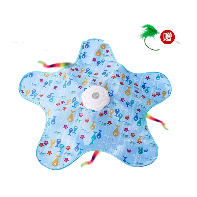 Interactive Hide & Seek Cat Toy – Electric Hunting Dome with Concealed Feather Wand for Indoor Cats