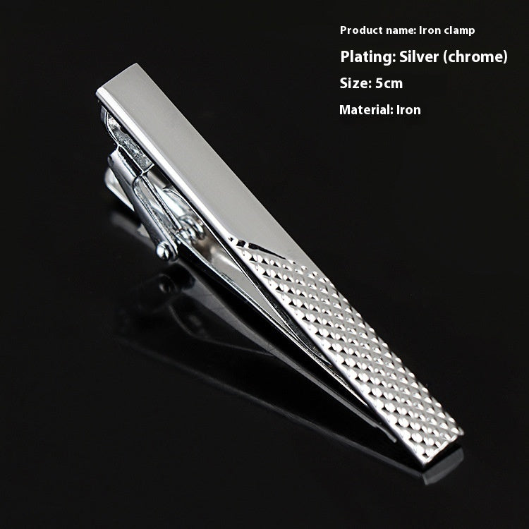 Men's Silver Electroplated Tie Clip – 25 Line Pattern Styles, 5cm Flat Head Business Tie Bar | Canada & USA