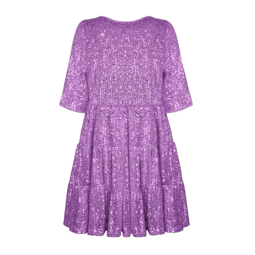Elegant ladies Sequined Short Mini Skater Dress