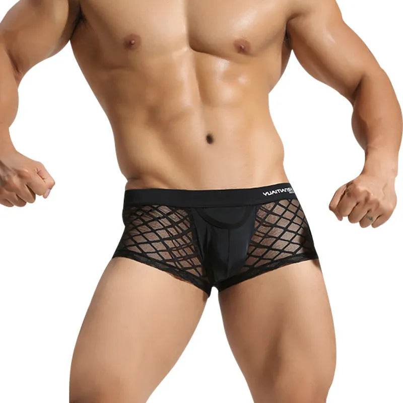 All- match Men's Underwear Breathable Nylon Mesh Boxer Briefs