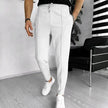 Men's Casual Fashion Waffle High Waist Drawstring Elastic fitted straight leg Pant