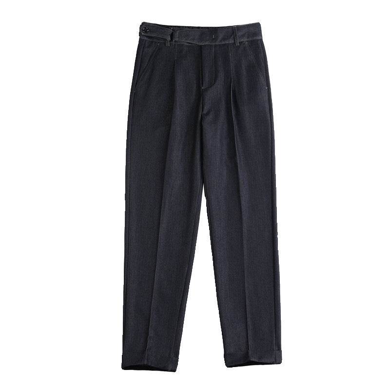 New Pure Color Casual Versatile Straight Leg Professional Business Work Trouser for men