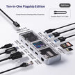 10-in-1 USB-C Docking Station – 8K HDMI, Gigabit Ethernet, 100W PD, SD Card Hub