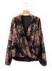 V-neck Long Sleeve Top Floral Print Women's Chiffon blouse Women