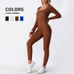 Women’s Seamless Long Sleeve Yoga Jumpsuit, Full Body Activewear One-Piece