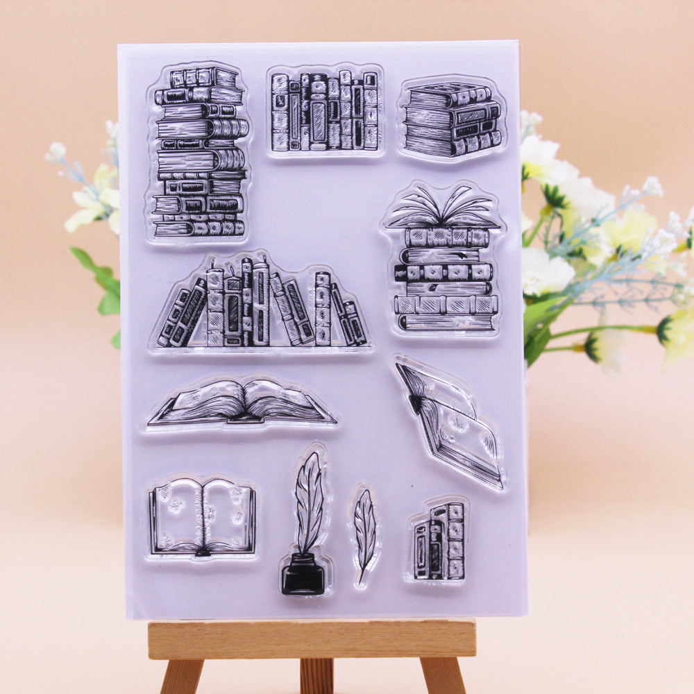 Book Theme Clear Silicone Stamp Sheet – Scrapbooking & Bullet Journal Craft Stamp