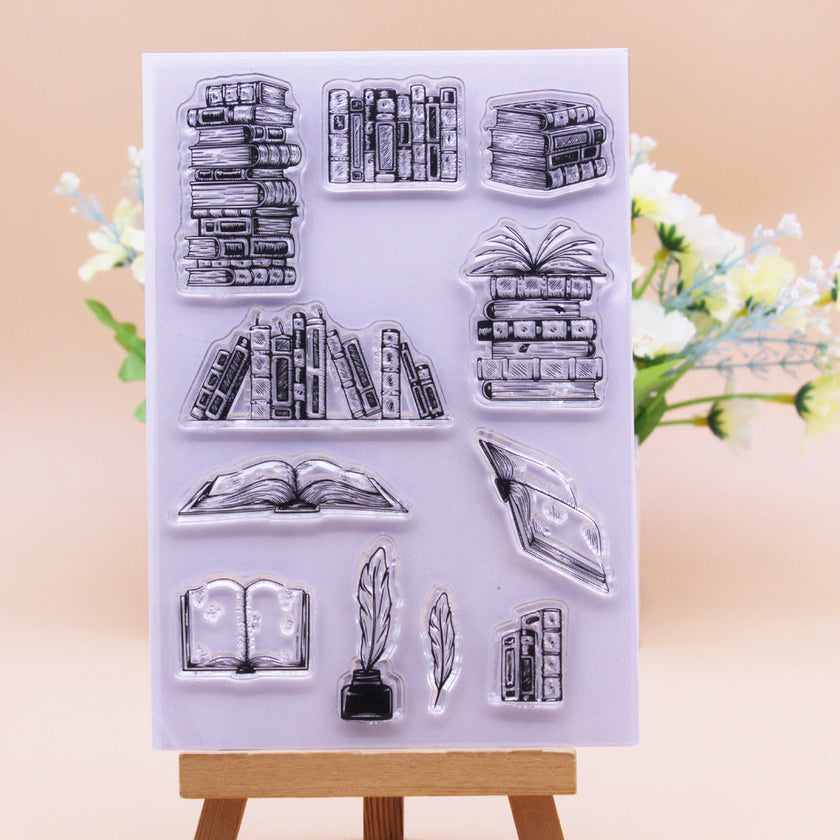 Book Theme Clear Silicone Stamp Sheet – Scrapbooking & Bullet Journal Craft Stamp