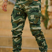 Multi-pocket Camouflage Ankle-tied Men's Military Casual Cargo Slim fit Pants trouser