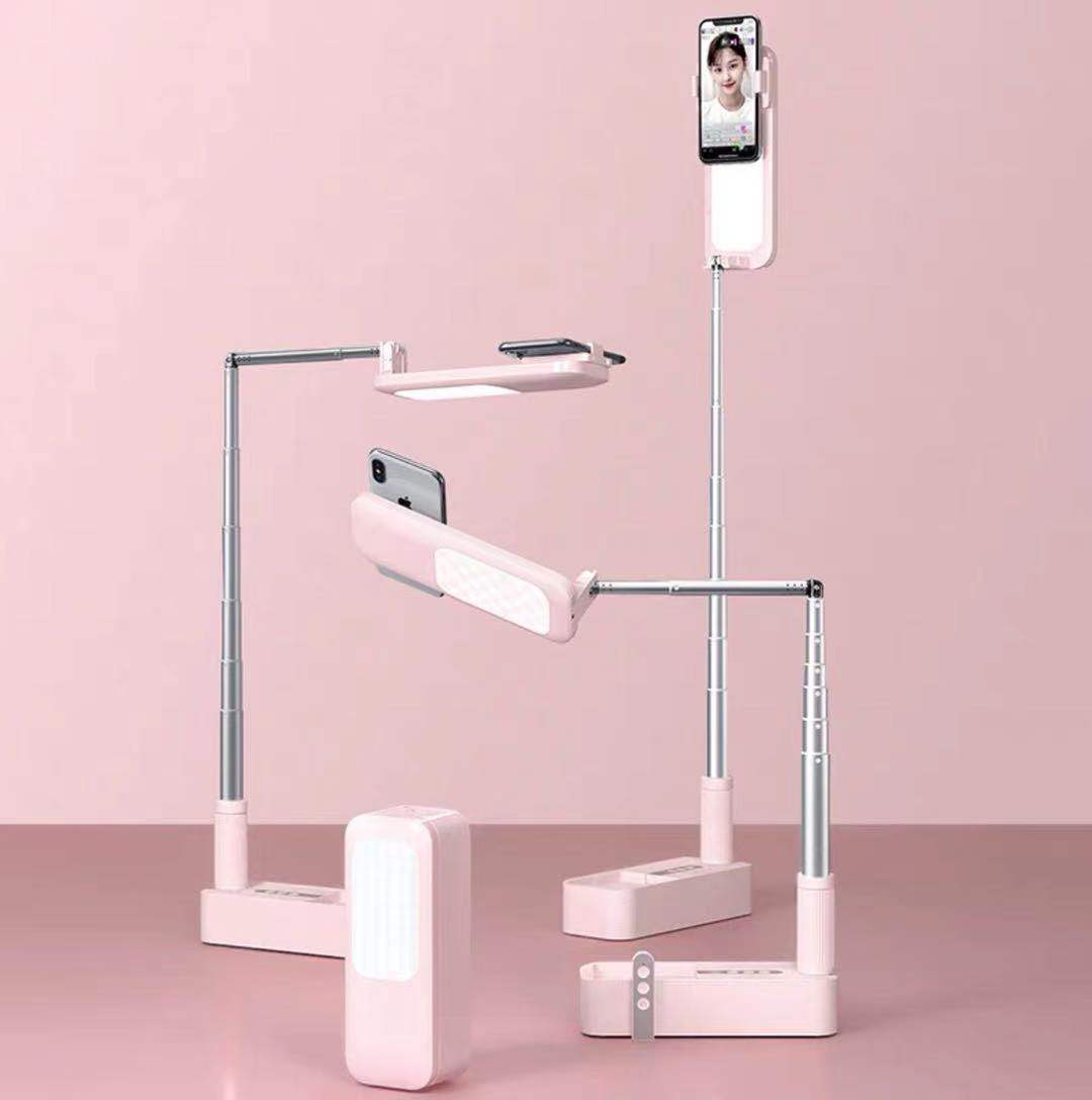 Selfie Stick with LED Ring Light & Bluetooth Remote – Foldable 130cm Phone Holder