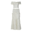 Polka-Dot Off-Shoulder Tube Top & Long Skirt Set with Side Bow | Women's Two-Piece