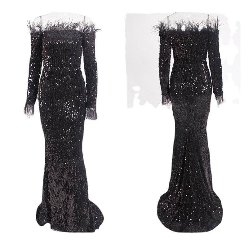 Off shoulder sequins Mermaid Formal Party dress