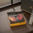 Retro Turntable CD Player with Bluetooth, Vinyl-Style Wood Audio Player with Optical Output & USB Playback