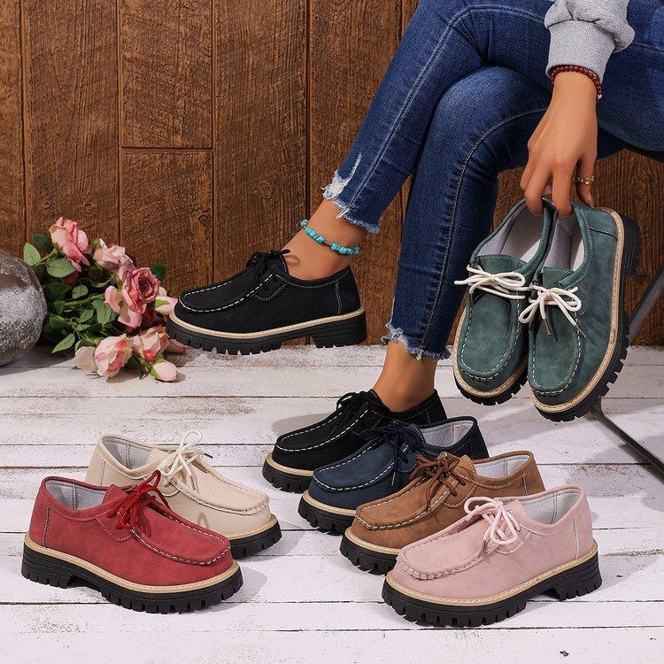 Lace-up British-style Loafers For Women