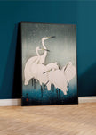 Egrets in Snow Giclee Print: Ohara Koson Japanese Woodblock