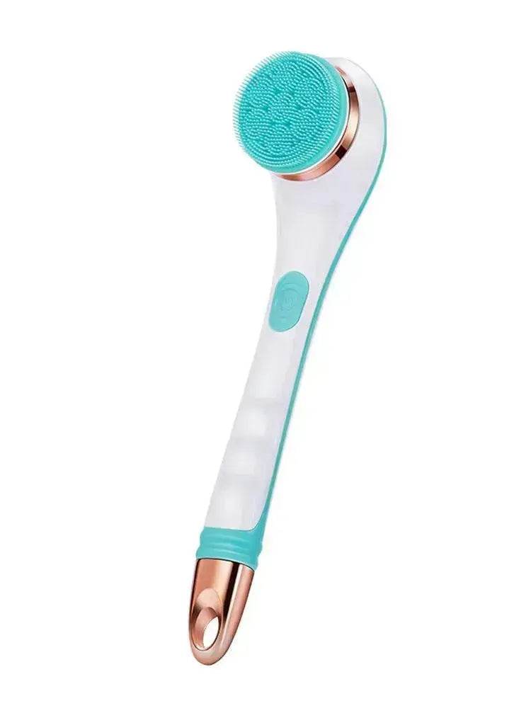 Electric Bath Brush Silicone Back Scrubber USB Rechargeable 2 Speeds Rotating Shower Brush Spa Waterproof Body Cleaning Brush