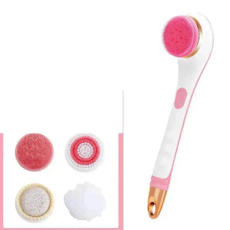 Electric Bath Brush Silicone Back Scrubber USB Rechargeable 2 Speeds Rotating Shower Brush Spa Waterproof Body Cleaning Brush